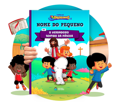 Cena do livro personalizado O Verdadeiro Sentido da Páscoa