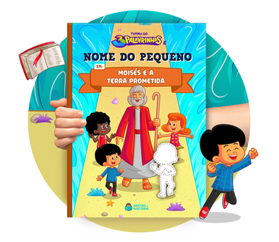 Cena do livro personalizado Moisés e a Terra Prometida