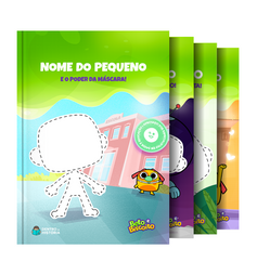 Capa dos livros da coleção Aventuras com Beto e Biscoito