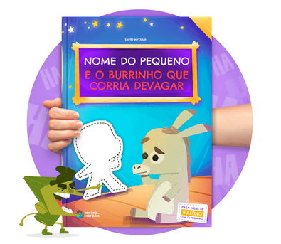 Cena do livro personalizado O Burrinho que Corria Devagar