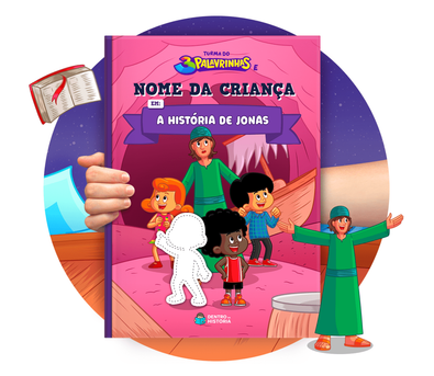 Cena do livro personalizado A História de Jonas