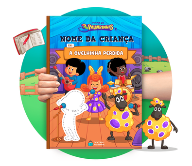 Cena do livro personalizado A Ovelhinha Perdida