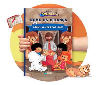 Cena do livro personalizado Daniel na Cova dos Leões