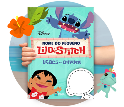 Cena do livro personalizado Lilo & Stitch Lições de Ohana Cena do livro personalizado Lilo & Stitch Lições de Ohana