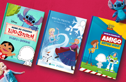 Foto de uma criança com sua Coleção Meus Melhores Amigos da Disney