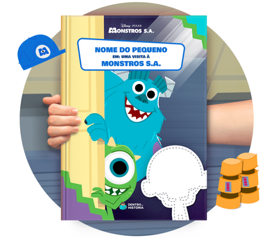 Cena do livro personalizado Uma Visita à Monstros S.A.