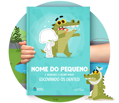 Cena do livro personalizado Escovando os Dentes