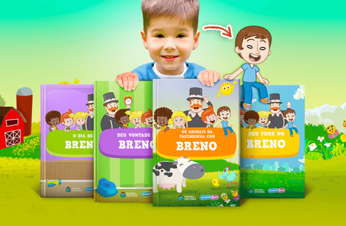 Foto de uma criança com sua coleção Cuidando com Amor do Mundo Bita da Editora Dentro da História