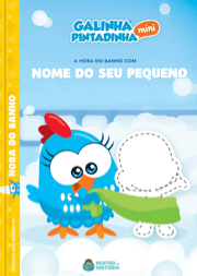 Capa do livro personalizado da Galinha Pintadinha em a Hora do Banho