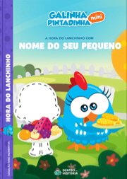 Capa do livro personalizado da Galinha Pintadinha em a Hora do Lanchinho