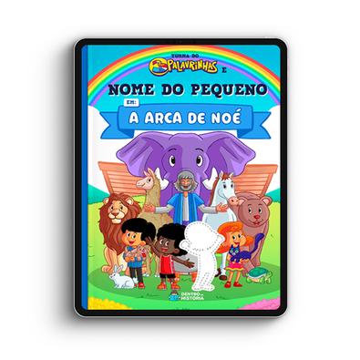 Capa do livro personalizado do A Arca de Noé