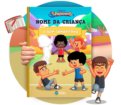 Cena do livro Personalizado do livro O Bom Samaritano Cena do livro Personalizado do livro O Bom Samaritano