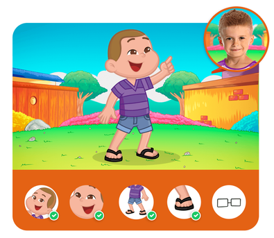 Personalização do protagonista na história personalizada do 3 Palavrinhas Personalização do protagonista na história personalizada do 3 Palavrinhas