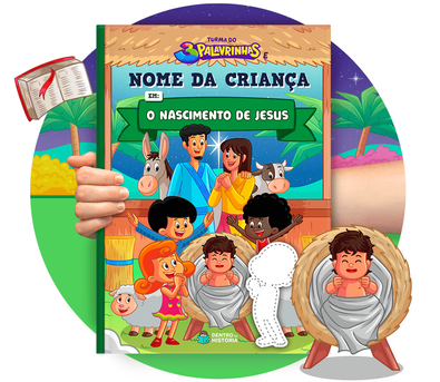 Cena do livro Personalizado do livro O Nascimento de Jesus Cena do livro Personalizado do livro O Nascimento de Jesus