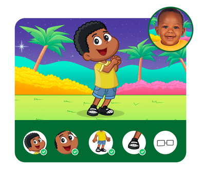 Personalização do protagonista na história personalizada do 3 Palavrinhas Personalização do protagonista na história personalizada do 3 Palavrinhas