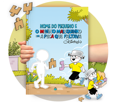 Cena do livro Personalizado do livro A Peça que Faltava Cena do livro Personalizado do livro A Peça que Faltava