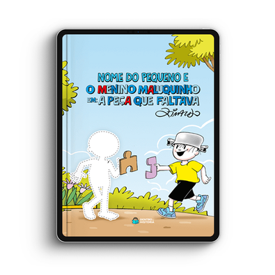 Capa do livro personalizado do A Peça que Faltava