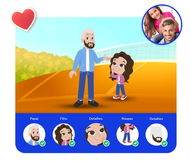 Personalização do protagonista na história personalizada do Datas Especiais