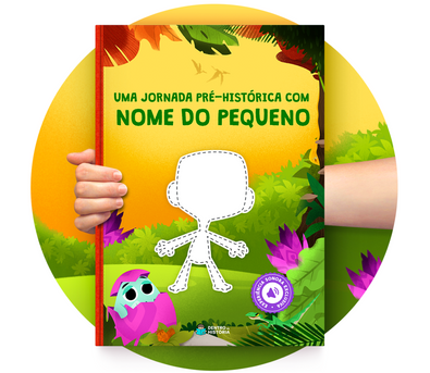 Cena do livro Personalizado do livro Jornada Pré-Histórica Cena do livro Personalizado do livro Jornada Pré-Histórica