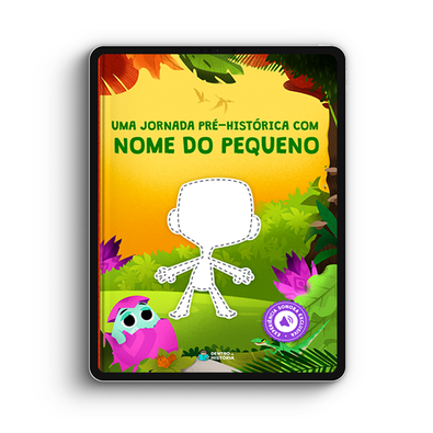 Capa do livro personalizado do Jornada Pré Histórica