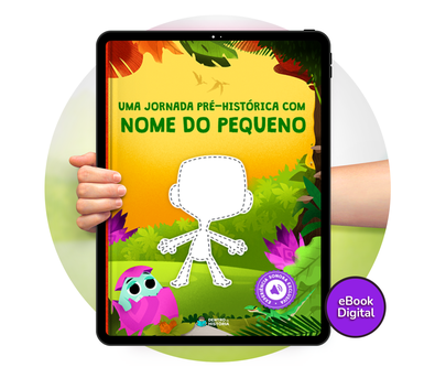 Cena do livro Personalizado do livro Jornada Pré Histórica