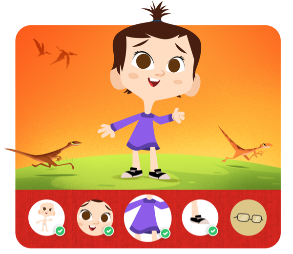 Personalização do protagonista na história personalizada do Animais