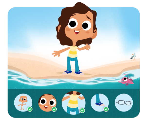 Personalização do protagonista na história personalizada do Animais