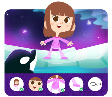 Personalização do protagonista na história personalizada do Animais