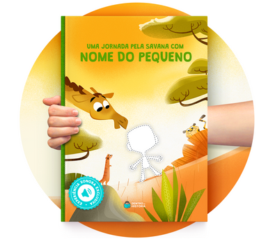 Cena do livro personalizado Jornada pela Savana Cena do livro personalizado Jornada pela Savana