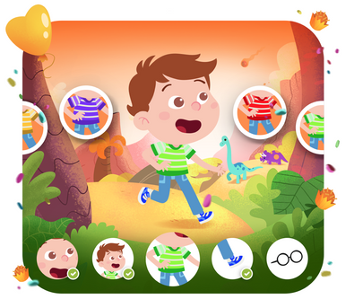 Personalização do protagonista na história personalizada do Fantástico Aniversário