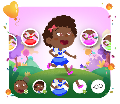 Personalização do protagonista na história personalizada do Fantástico Aniversário