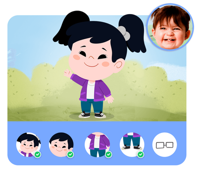 Personalização do protagonista na história personalizada do Dentro da História