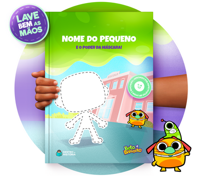 Cena do livro personalizado O Poder da Máscara