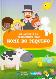 Capa do livro personalizado do Mundo Bita - Animais da Fazendinha