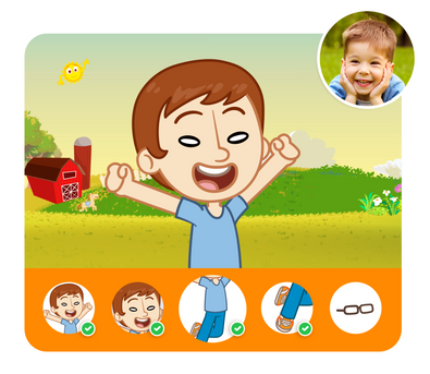 Personalização do protagonista na história personalizada do Mundo Bita