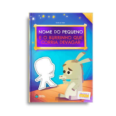 Capa do livro personalizado do O Burrinho que Corria Devagar