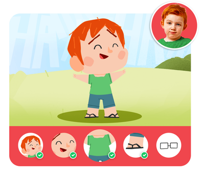 Personalização do protagonista na história personalizada do Dentro da História