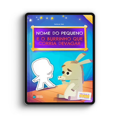 Capa do livro personalizado do O Burrinho que Corria Devagar