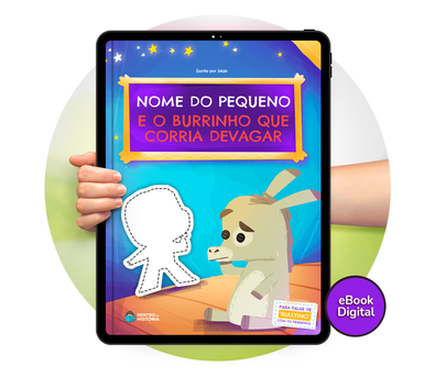 Cena do livro Personalizado do livro O Burrinho que Corria Devagar