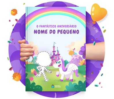 Cena do livro Personalizado do livro Cartão Personalizado: Aniversário de Conto de Fadas