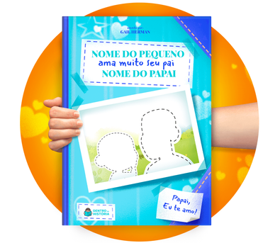 Cena do livro Personalizado do livro Cartão personalizado para o papai