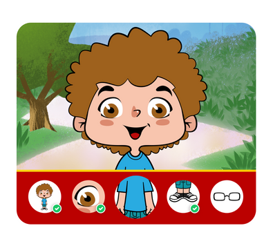 Personalização do protagonista na história personalizada do Coleção Clássicos