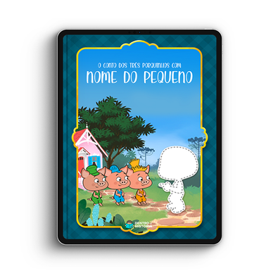 Capa do livro personalizado do Os Três Porquinhos