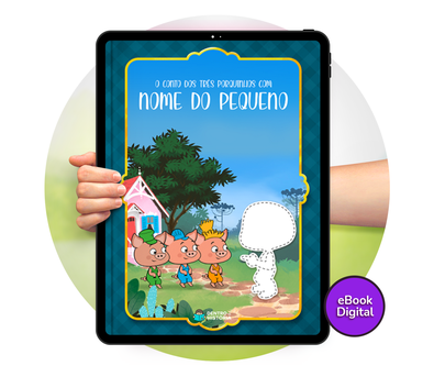 Cena do livro Personalizado do livro Os Três Porquinhos