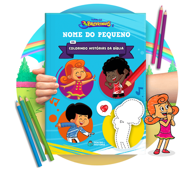 Cena do livro Personalizado do livro Colorindo Histórias da Bíblia