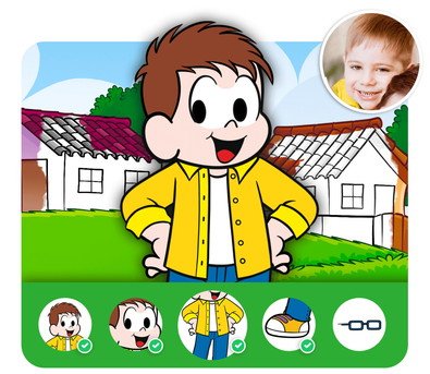 Personalização do protagonista na história personalizada do Turma da Mônica