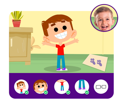 Personalização do protagonista na história personalizada do Dentro da História