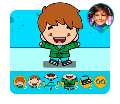 Personalização do protagonista na história personalizada do D.P.A. Mini