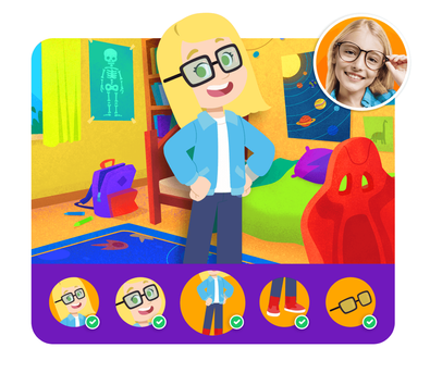 Personalização do protagonista na história personalizada do Dentro da História