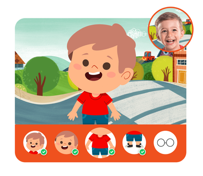 Personalização do protagonista na história personalizada do Dentro da História